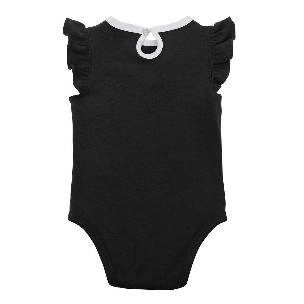 Girls Newborn & Infant Black/Heather Gray Chicago White Sox Little Fan Two-Pack Bodysuit Set