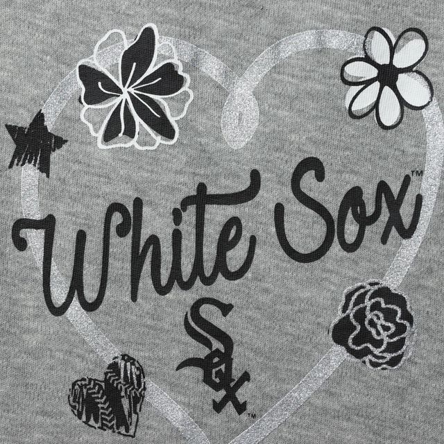 Ensemble de 3 bodys Batter Up pour filles, nouveau-né et nourrisson, noir/blanc/gris chiné, Chicago White Sox