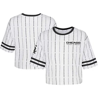 Girls Youth White Chicago Sox Ball Striped T-Shirt