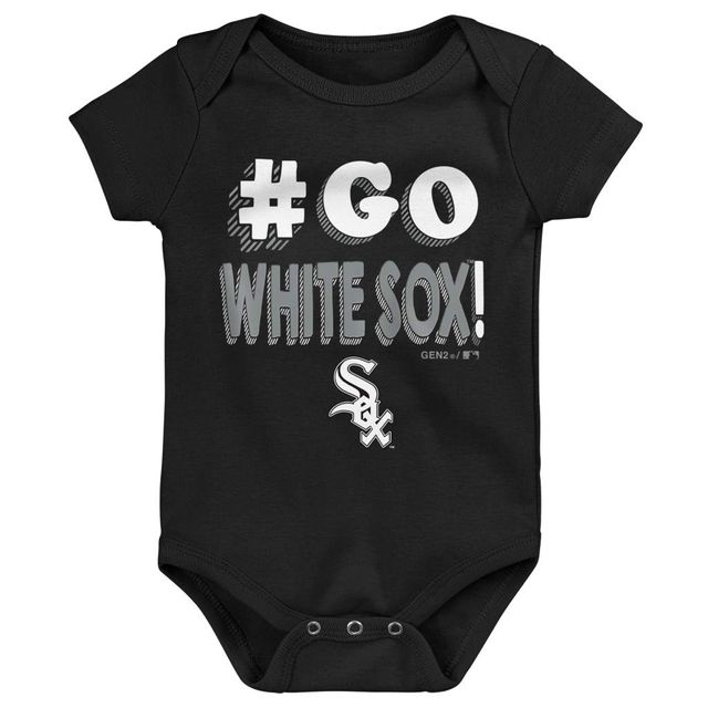 Ensemble de 3 bodys Born To Win des Chicago White Sox pour bébé, noir/blanc/gris