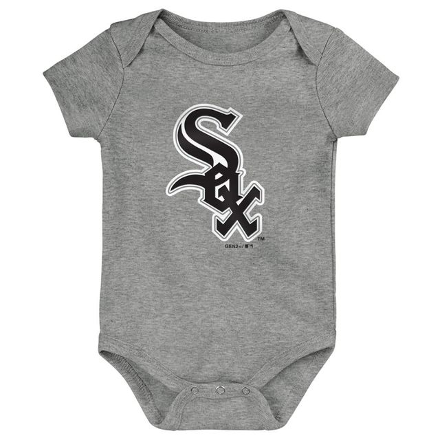 Ensemble de 3 bodys Born To Win des Chicago White Sox pour bébé, noir/blanc/gris