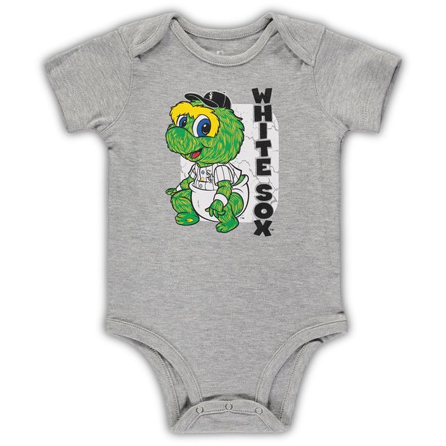 Ensemble de 3 bodys rechange pour bébé, noir/blanc/gris chiné, Chicago White Sox