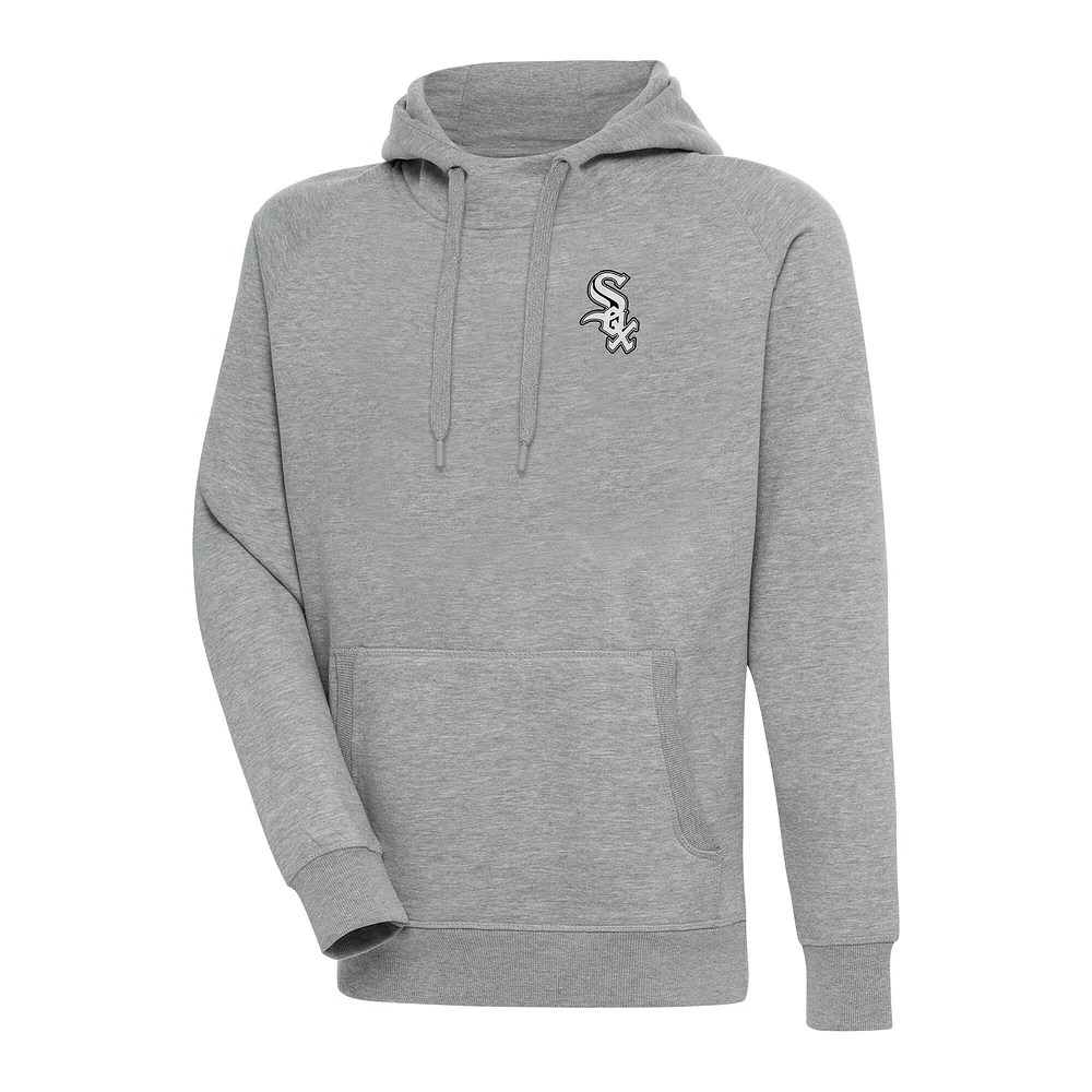 Sweat à capuche métallique Victory pour homme Antigua Heather Grey Chicago White Sox