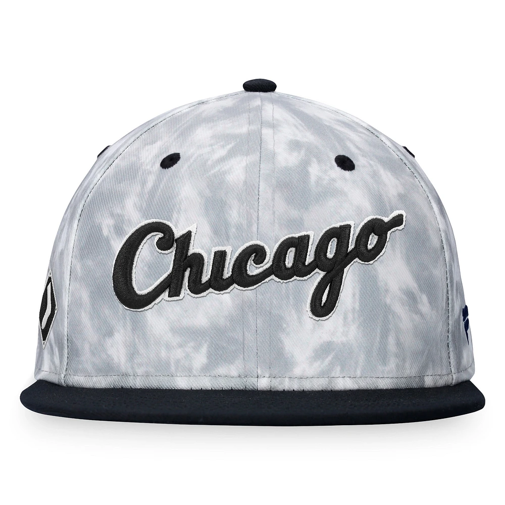 Casquette ajustée Chicago White Sox Smoke Dye Fanatics pour hommes, noir/blanc