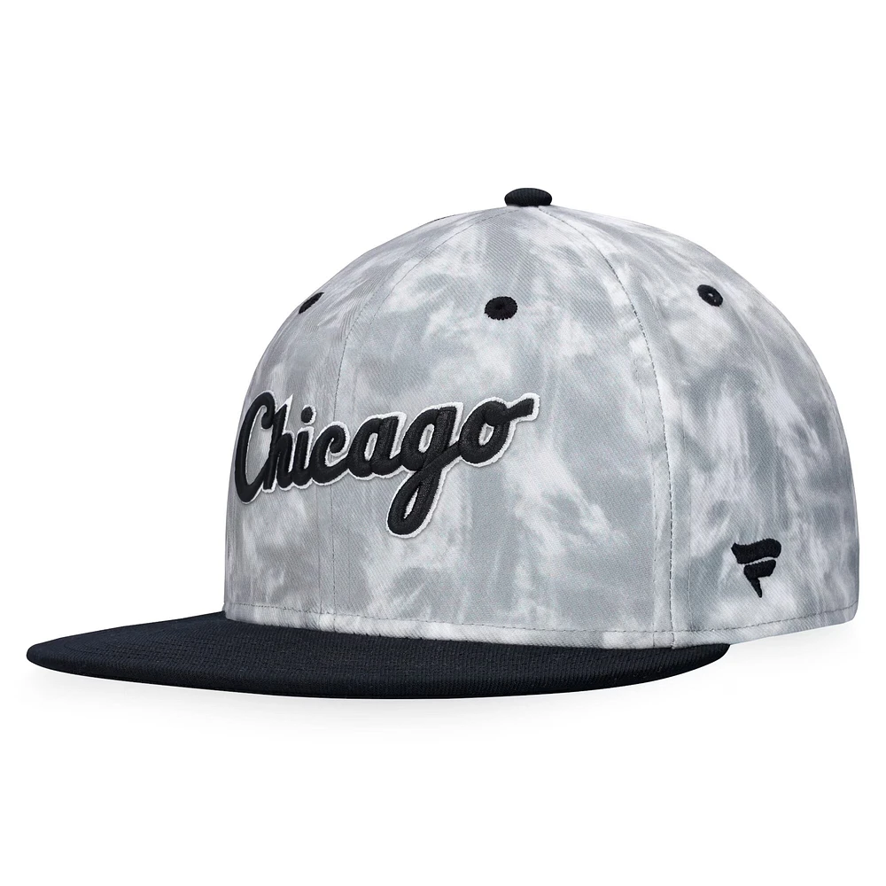 Casquette ajustée Chicago White Sox Smoke Dye Fanatics pour hommes, noir/blanc