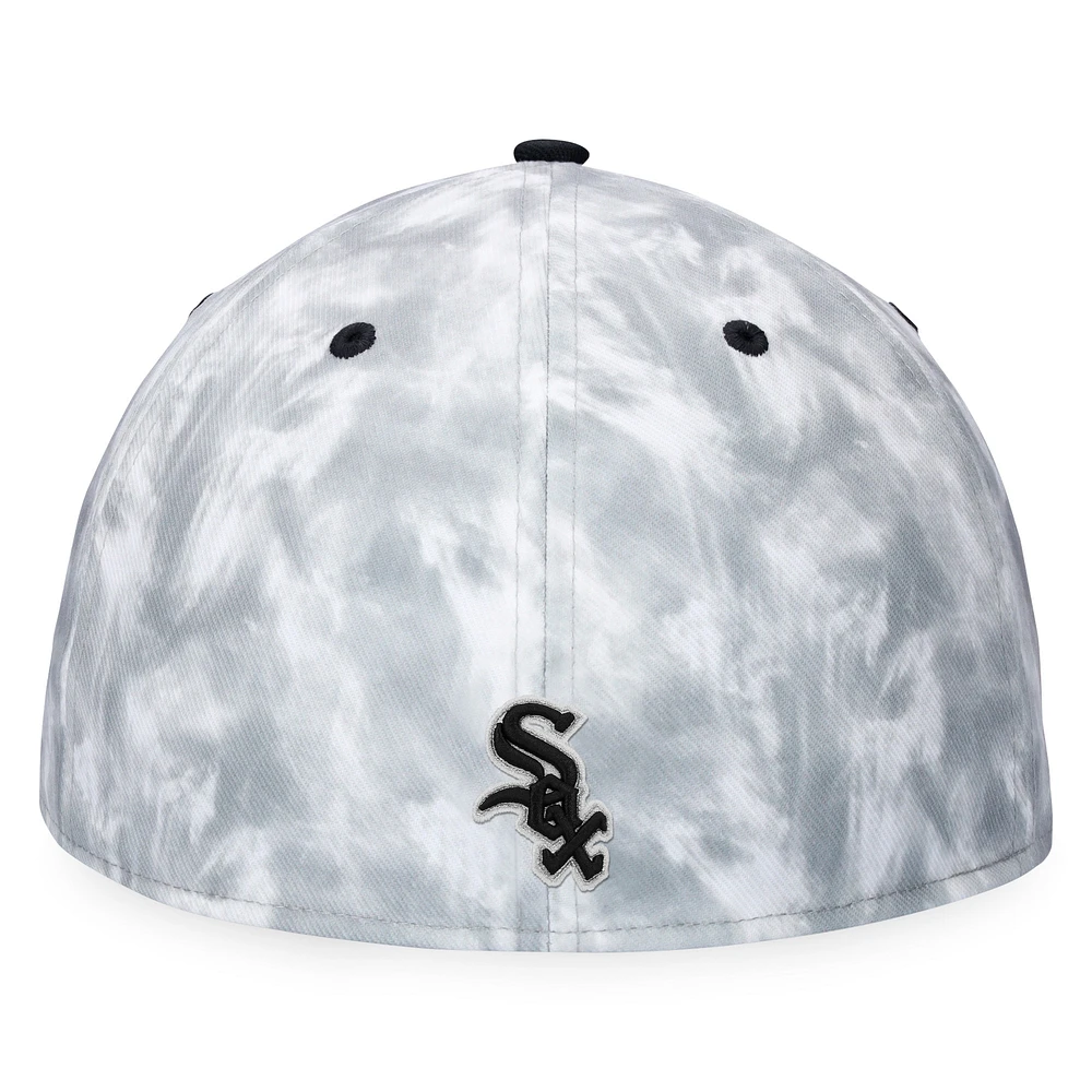 Casquette ajustée Chicago White Sox Smoke Dye Fanatics pour hommes, noir/blanc