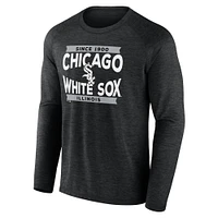 Men's Fanatics Black Chicago White Sox Heroic Play Raglan Long Sleeve T-Shirt