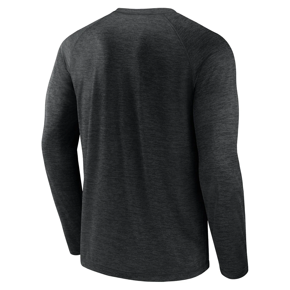 Men's Fanatics Black Chicago White Sox Heroic Play Raglan Long Sleeve T-Shirt