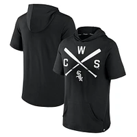 Men's Fanatics Black Chicago White Sox Iconic Rebel Short Sleeve Hooded Top