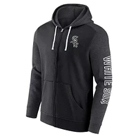 Men's Fanatics Black Chicago White Sox Offensive Line Up Lightweight Full-Zip Hoodie