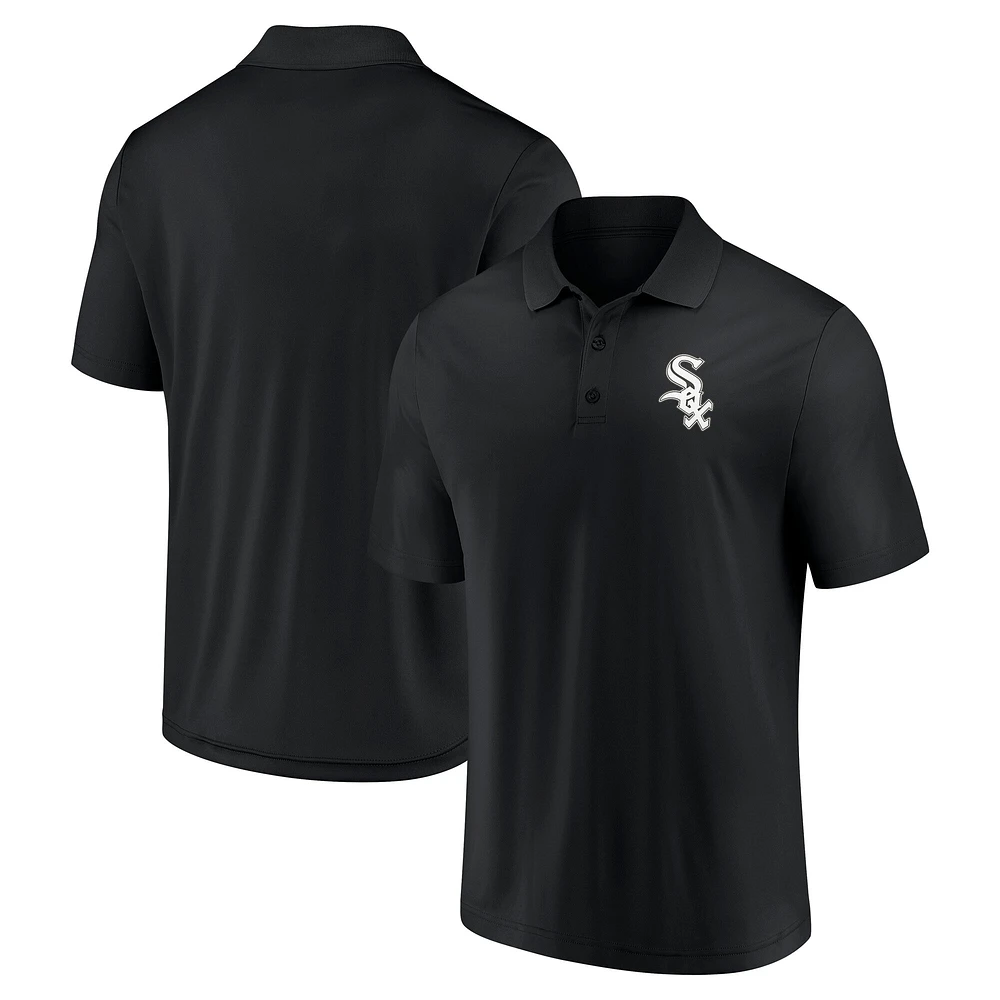 Polo noir avec logo principal des Chicago White Sox pour hommes Fanatics
