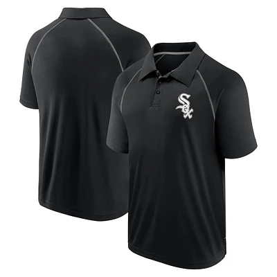 Polo noir Fanatics Chicago White Sox Strong Alone Raglan pour hommes