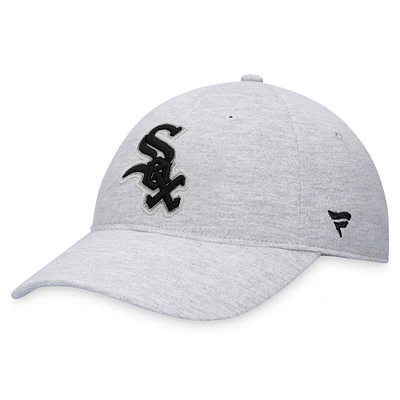 Casquette réglable avec logo Chicago White Sox Fanatics gris chiné pour hommes
