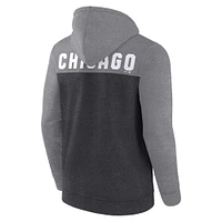 Men's Fanatics Heathered Charcoal/Heathered Gray Chicago White Sox Blown Away Full-Zip Hoodie