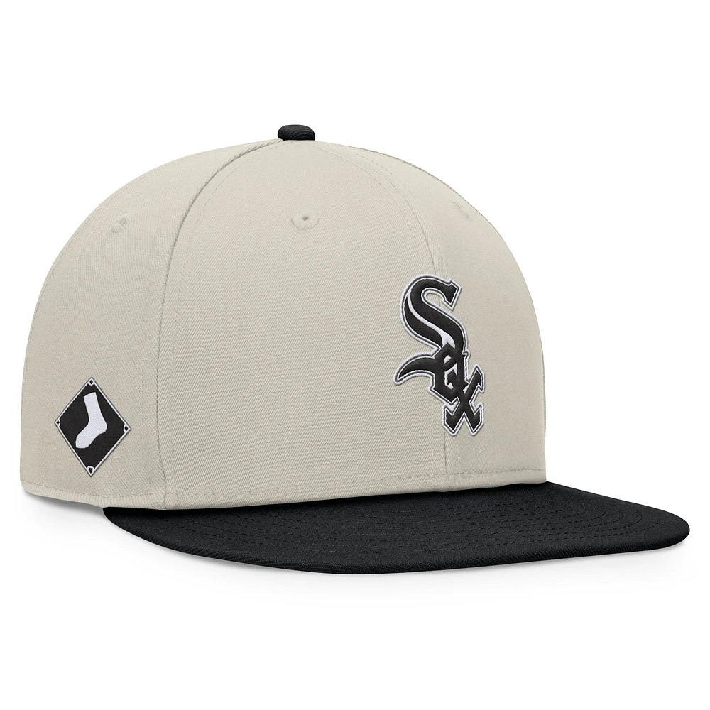 Casquette Snapback bicolore kaki/noir Fanatics pour hommes des White Sox de Chicago