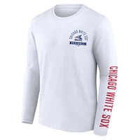 Men's Fanatics White Chicago Sox Pressbox Long Sleeve T-Shirt