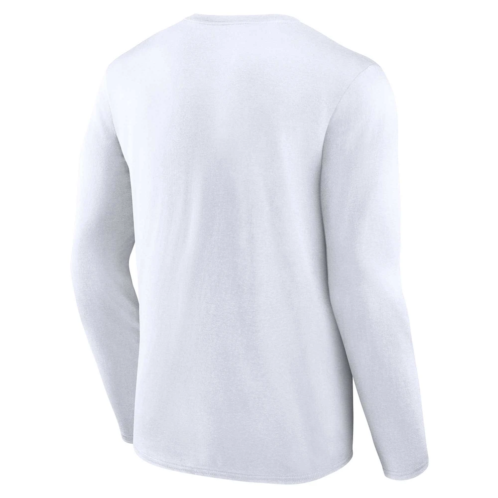 Men's Fanatics White Chicago Sox Pressbox Long Sleeve T-Shirt
