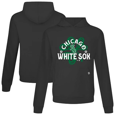 Men's Levelwear Black Chicago White Sox St. Patrick's Day Relay Shamrock Pullover Hoodie