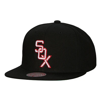 Casquette à visière noire Mitchell & Ness pour homme de la collection Cooperstown des Chicago White Sox
