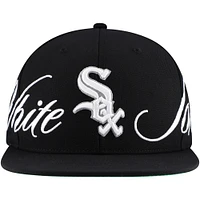 Men's Mitchell & Ness Black Chicago White Sox Just Don x MLB Lux Script Snapback Hat