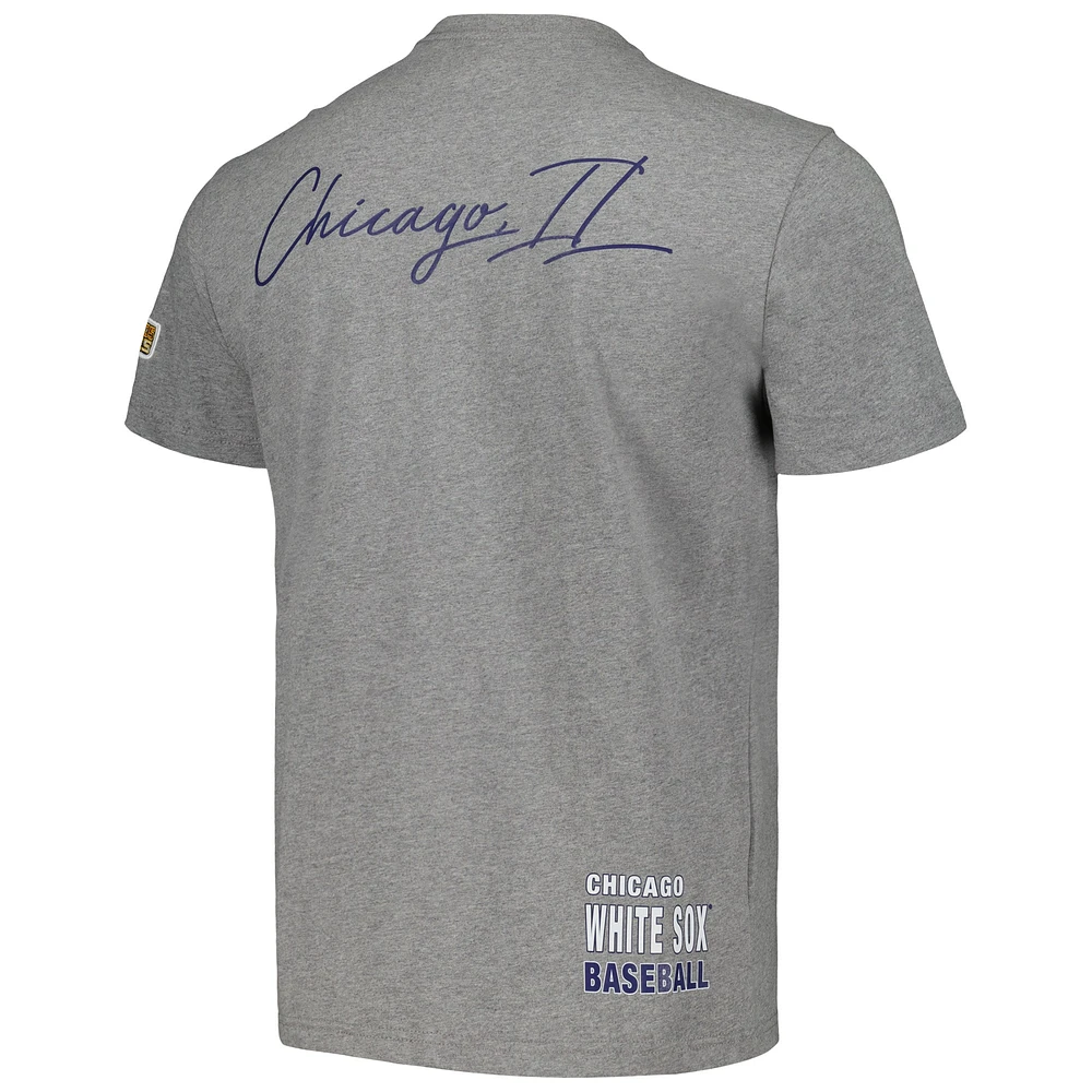 Men's Mitchell & Ness Heather Gray Chicago White Sox Cooperstown Collection City T-Shirt