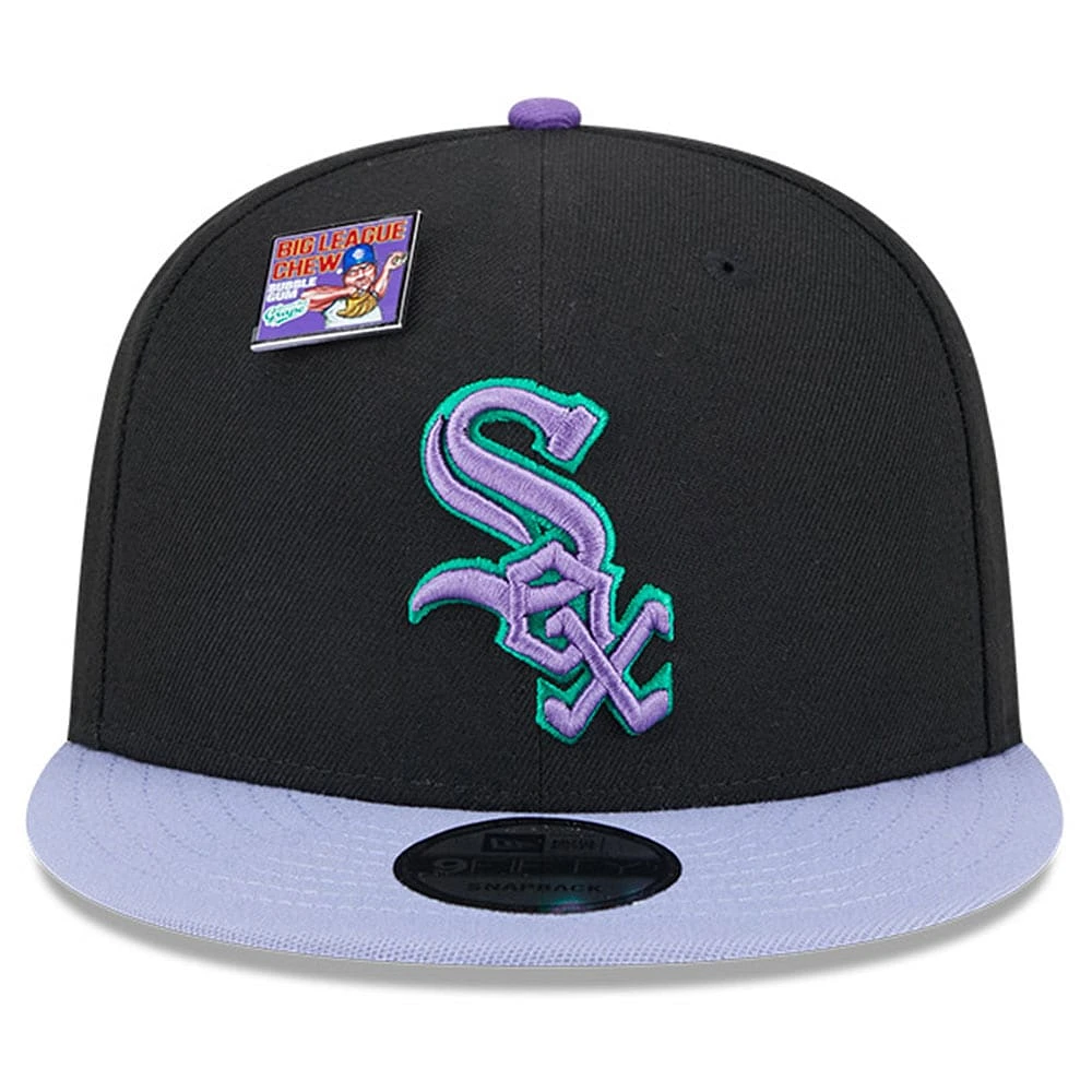 Men's New Era Black/Purple Chicago White Sox Grape Big League Chew Flavor Pack 9FIFTY Snapback Hat