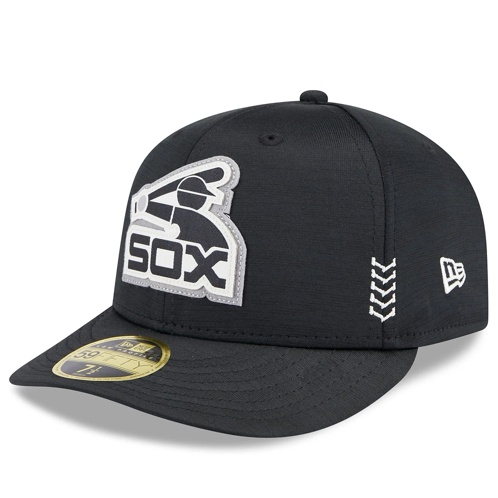 Men's New Era Black Chicago White Sox 2024 Clubhouse Low Profile 59FIFTY Fitted Hat