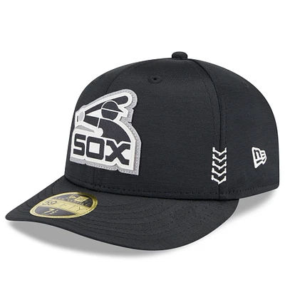 Men's New Era  Black Chicago White Sox 2024 Clubhouse Low Profile 59FIFTY Fitted Hat