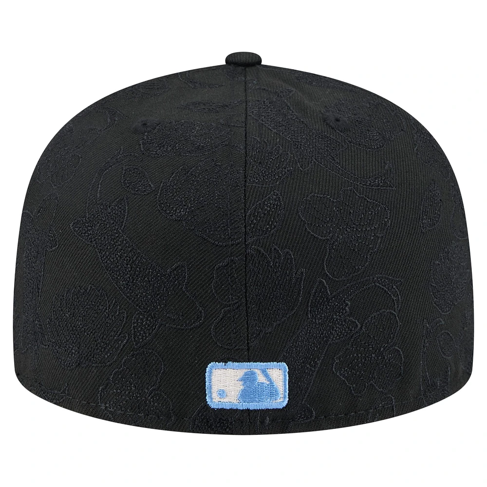 Men's New Era Black Chicago White Sox Tonal Koi 59FIFTY Fitted Hat