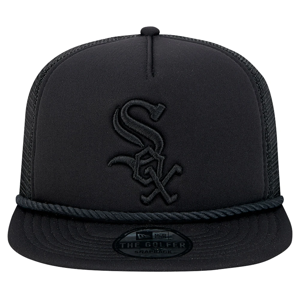 Men's New Era Black Chicago White Sox Tone Foam Meshback Golfer Snapback Hat