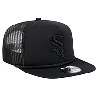 Men's New Era Black Chicago White Sox Tone Foam Meshback Golfer Snapback Hat