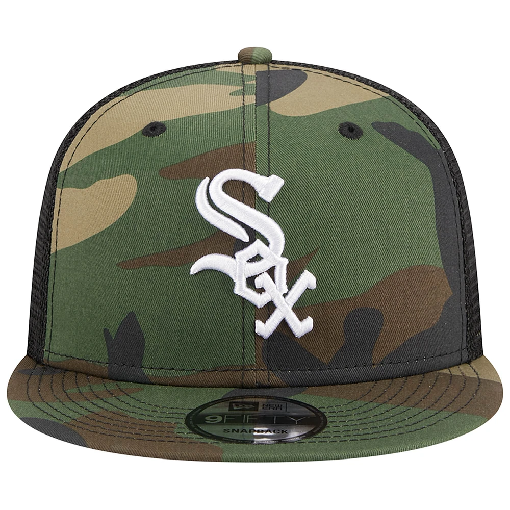 Men's New Era Camo Chicago White Sox Woodland Camo Trucker 9FIFTY Snapback Hat