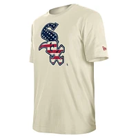 Men's New Era Cream Chicago White Sox Americana Flag Fill T-Shirt