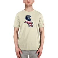Men's New Era Cream Chicago White Sox Americana Flag Fill T-Shirt