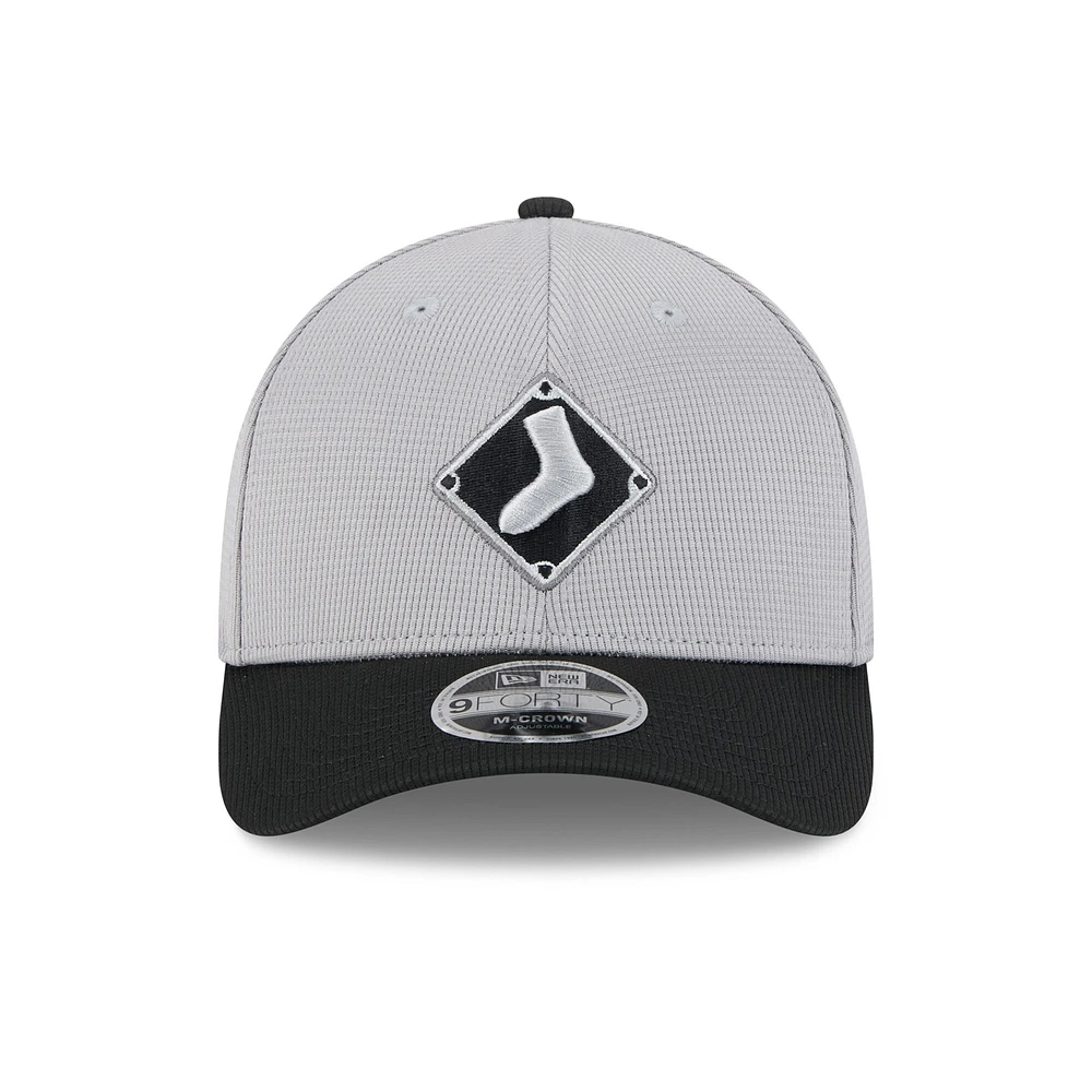 Men's New Era  Gray/Black Chicago White Sox 2025 Batting Practice 9FORTY M-Crown Adjustable Hat