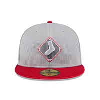 Men's New Era  Gray/Red Chicago White Sox 2025 Batting Practice 59FIFTY Fitted Hat
