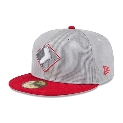 Men's New Era  Gray/Red Chicago White Sox 2025 Batting Practice 59FIFTY Fitted Hat
