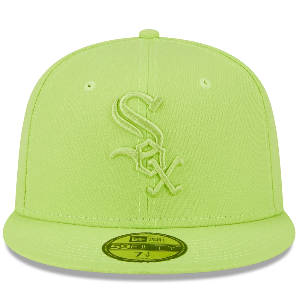 Men's New Era Neon Green Chicago White Sox 2023 Spring Color Basic 59FIFTY Fitted Hat