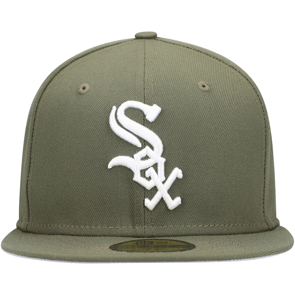 Men's New Era Olive Chicago White Sox Logo 59FIFTY Fitted Hat
