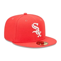 Men's New Era Red Chicago White Sox Lava Highlighter Logo 59FIFTY Fitted Hat