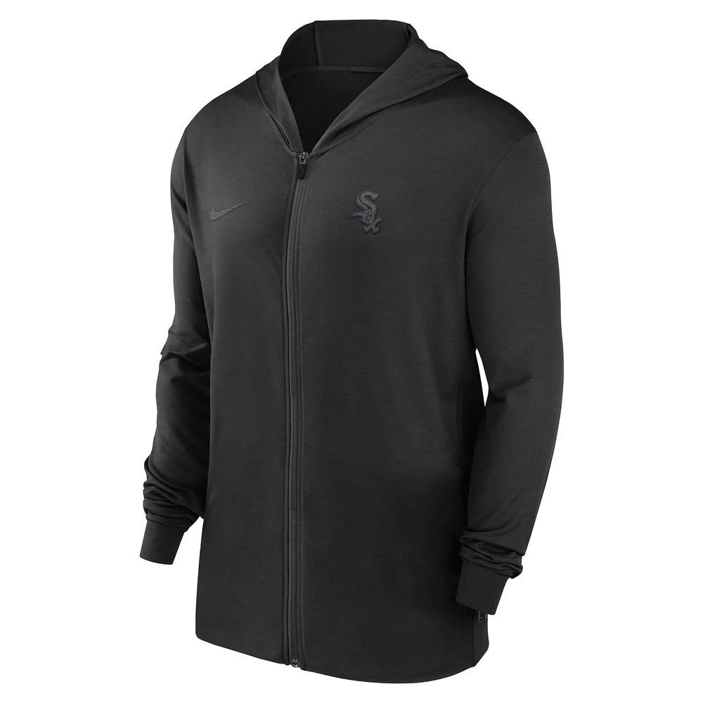 Men's Nike Black Chicago White Sox Authentic Collection Travel Performance Lightweight Full-Zip Hoodie