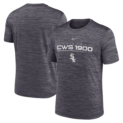T-shirt de performance Nike Chicago White Sox Wordmark Velocity pour homme, noir