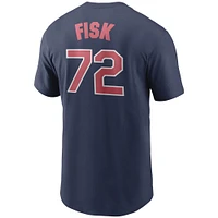 Men's Nike Carlton Fisk Navy Chicago White Sox Cooperstown Collection Name & Number T-Shirt