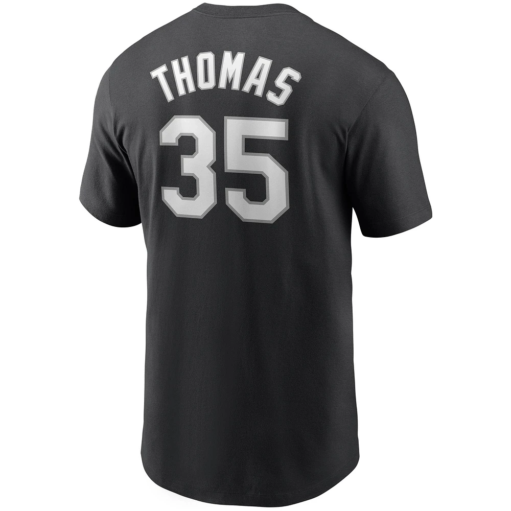 T-shirt Nike Frank Thomas pour homme, noir, Chicago White Sox, Cooperstown Collection, nom et numéro