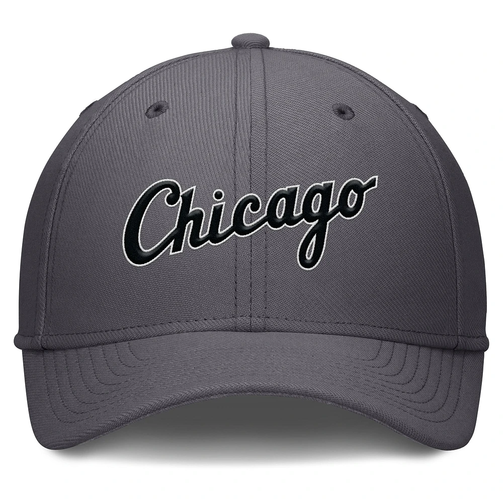 Men's Nike  Gray Chicago White Sox Swoosh Performance Flex Hat