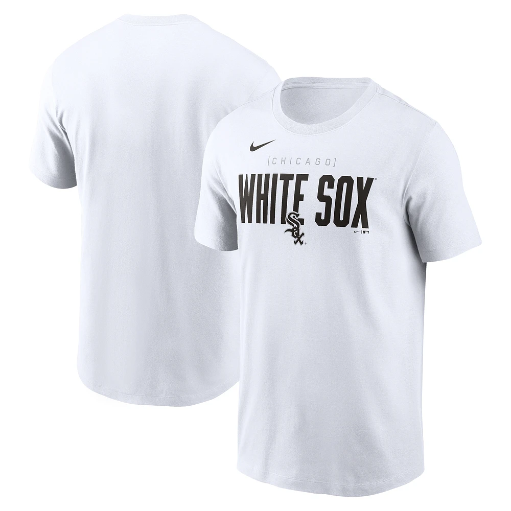 Men's Nike White Chicago Sox Home Team Bracket Stack T-Shirt
