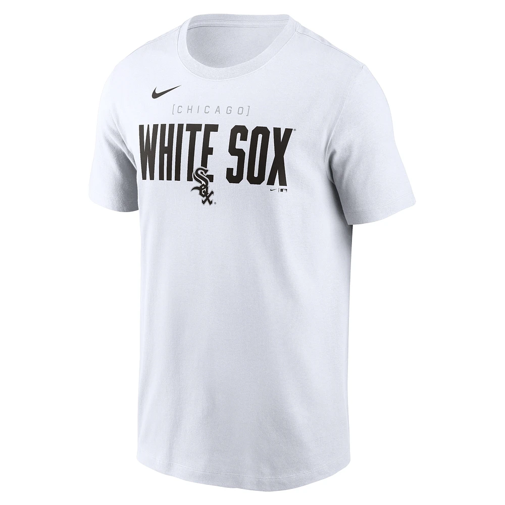 Men's Nike White Chicago Sox Home Team Bracket Stack T-Shirt