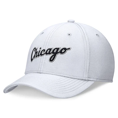 Casquette Nike Performance Flex blanche des Chicago White Sox pour homme