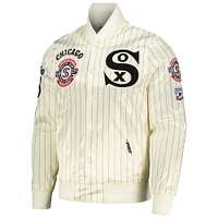 Men's Pro Standard Cream Chicago White Sox Cooperstown Collection Pinstripe Retro Classic Satin Full-Snap Jacket