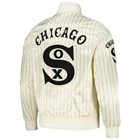 Men's Pro Standard Cream Chicago White Sox Cooperstown Collection Pinstripe Retro Classic Satin Full-Snap Jacket